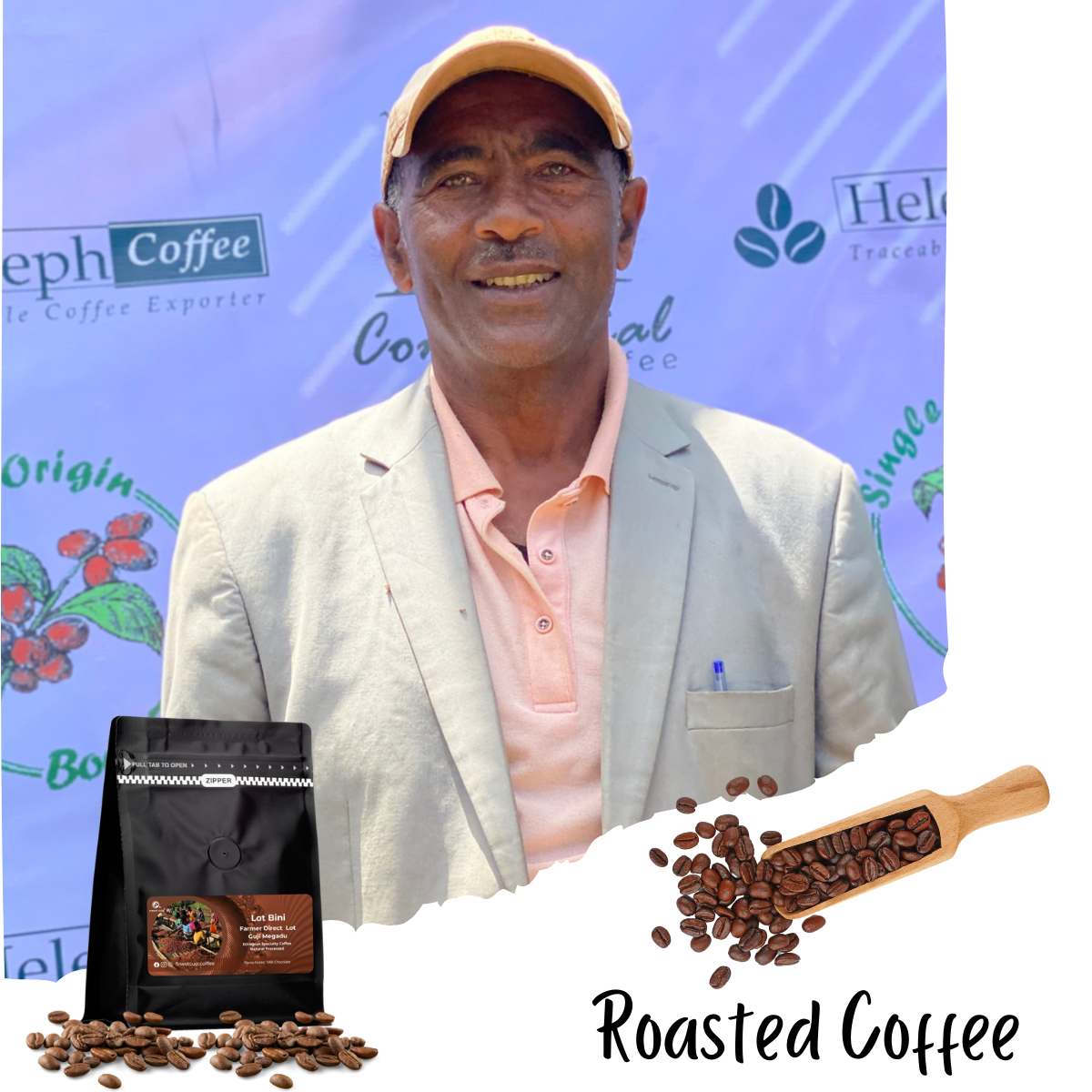 Abebe Hewiso - Medium Roast Farmer Direct Lot - Sidama Bona Zuria - Natural G1 Ethiopian Specialty Coffee